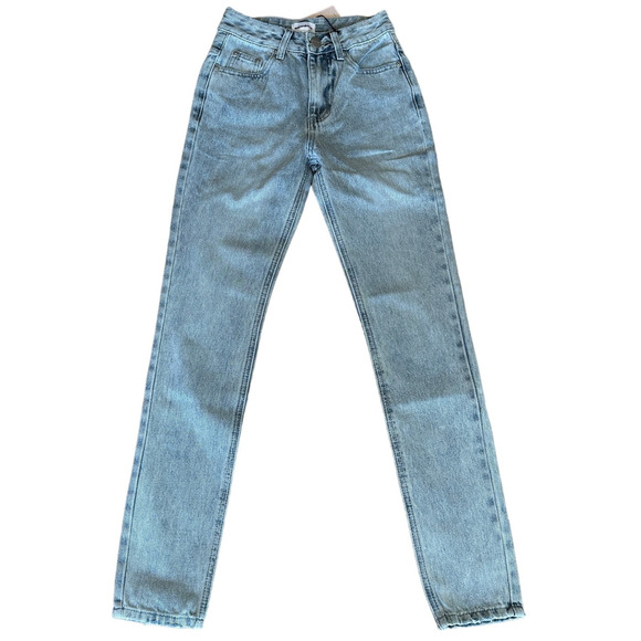 Superdown Rigid Tapered Jean SIZE 23 But Slit Bailee Light Wash Revolve $72 NEW - Picture 4 of 7